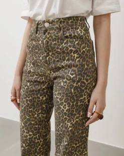 Jeans gamba dritta animalier – K787