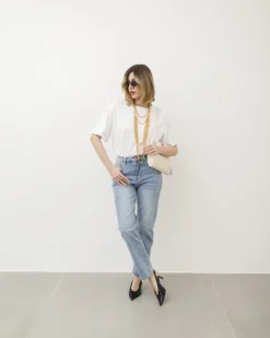 Jeans gamba dritta blu slavato – P7177