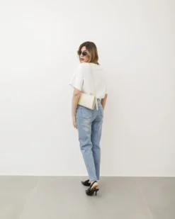 Jeans gamba dritta blu slavato – P7177