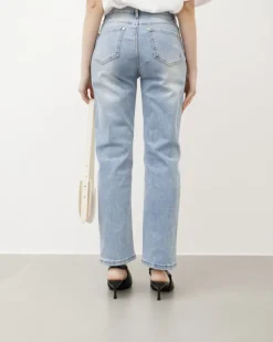 Jeans gamba dritta blu slavato – P7177