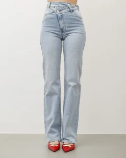 Jeans gamba dritta con brillantini – 8832
