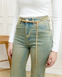 Jeans gamba dritta sabbiato – 8311