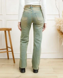 Jeans gamba dritta sabbiato – 8311