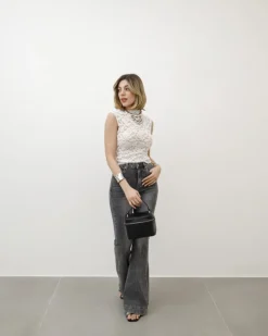 Jeans grigio a zampa – 8575