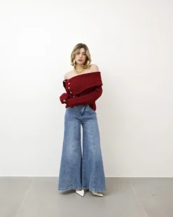 Jeans palazzo con cuciture – F31720