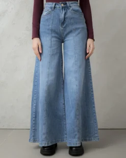 Jeans palazzo con cuciture – F31720
