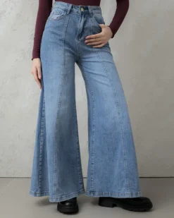 Jeans palazzo con cuciture – F31720