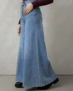 Jeans palazzo con cuciture – F31720
