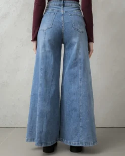 Jeans palazzo con cuciture – F31720