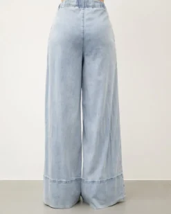 Jeans palazzo in lyocell con elastico – 8616