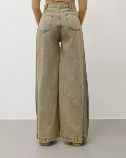 Jeans palazzo sabbiato bicolor – P4108