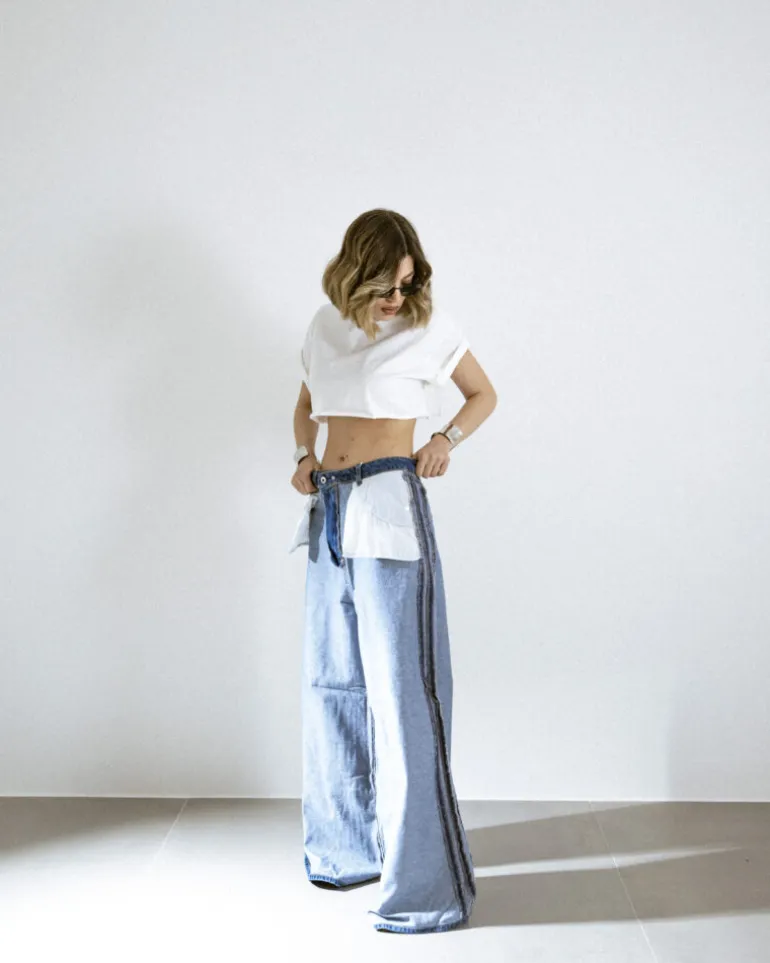 Jeans super baggy reversibile – 16026