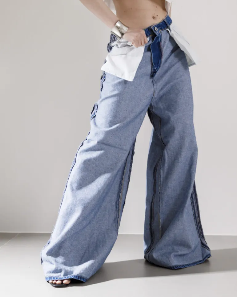 Jeans super baggy reversibile – 16026