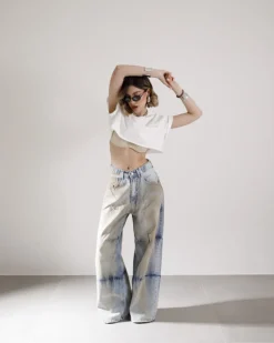 Jeans super baggy slavato- 16079