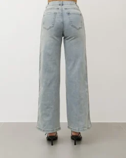 Jeans wide leg con bande laterali – 31886
