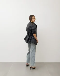 Jeans wide leg con bande laterali – 31886