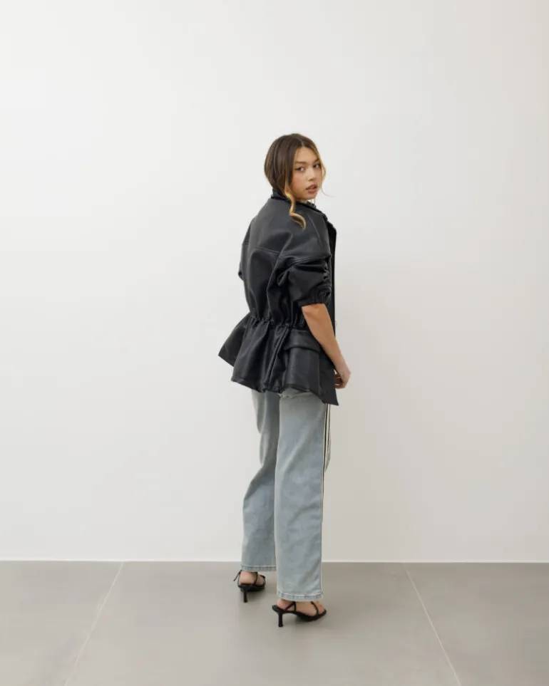Jeans wide leg con bande laterali – 31886