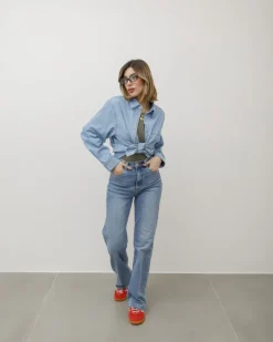 Jeans wide leg con orlo sfrangiato – 8629-XJ310