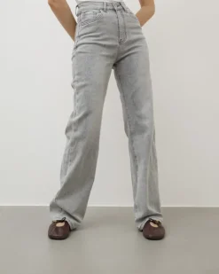 Jeans wide leg grigio chiaro – 8578