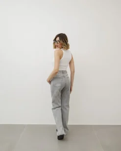 Jeans wide leg grigio chiaro – 8578