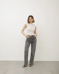 Jeans wide leg grigio scuro – XJ309