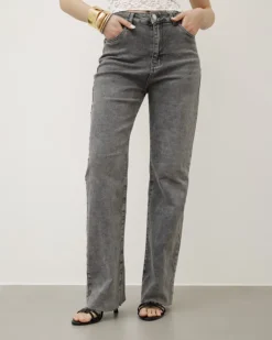 Jeans wide leg grigio scuro – XJ309