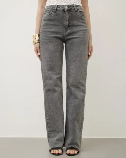 Jeans wide leg grigio scuro – XJ309