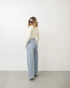Jeans wide leg sabbiato – 8620