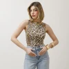 Maglia animalier scollo halter – 23238