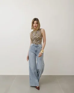Maglia animalier scollo halter – 23238