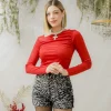 Maglia con riprese e scollo asimmetrico – 95102