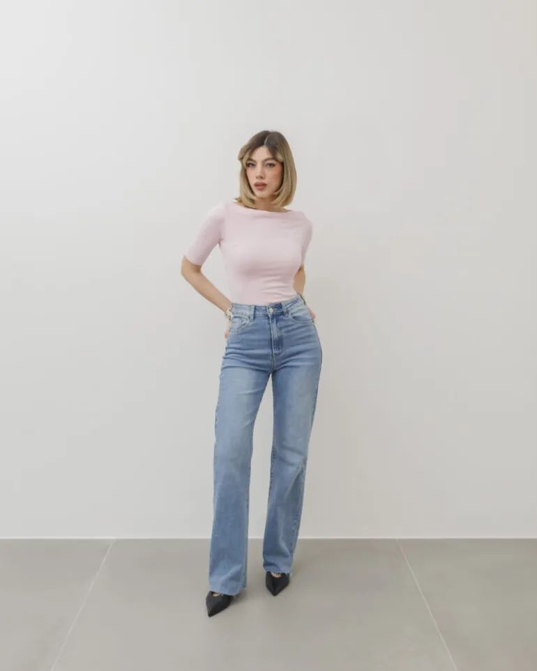 Maglia con scollo e manica midi – 8159