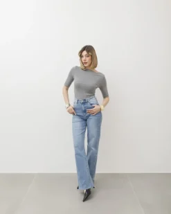 Maglia con scollo e manica midi – 8159
