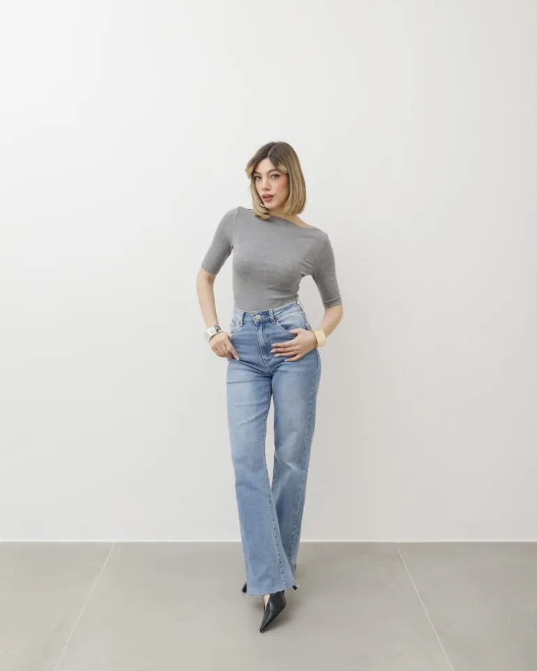 Maglia con scollo e manica midi – 8159