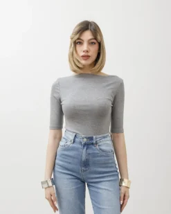 Maglia con scollo e manica midi – 8159