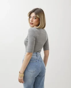 Maglia con scollo e manica midi – 8159