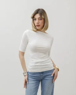 Maglia con scollo e manica midi – 8159