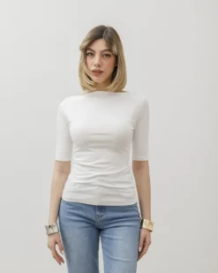 Maglia con scollo e manica midi – 8159