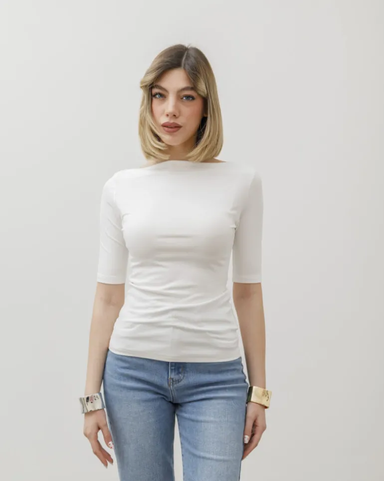 Maglia con scollo e manica midi – 8159