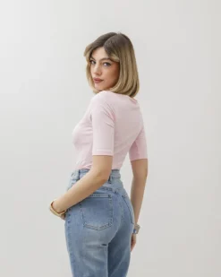 Maglia con scollo e manica midi – 8159