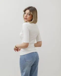 Maglia con scollo e manica midi – 8159