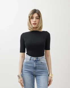 Maglia con scollo e manica midi – 8159