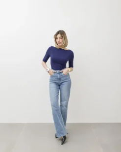 Maglia con scollo e manica midi – 8159