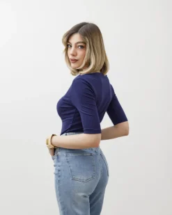 Maglia con scollo e manica midi – 8159