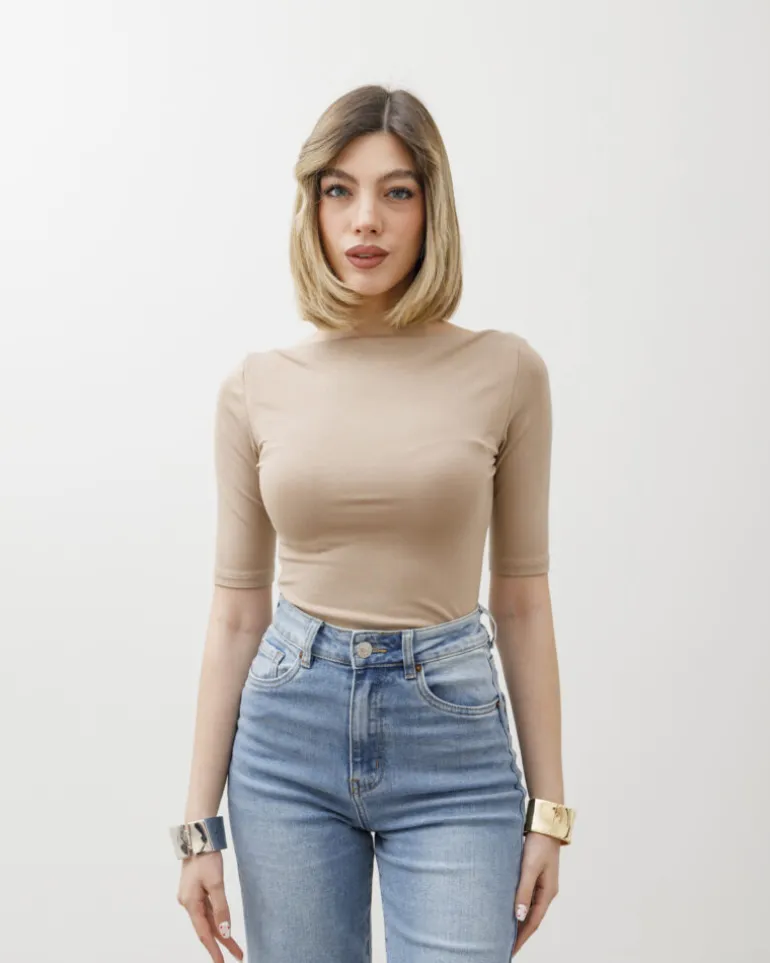 Maglia con scollo e manica midi – 8159