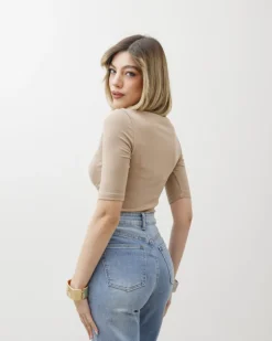 Maglia con scollo e manica midi – 8159