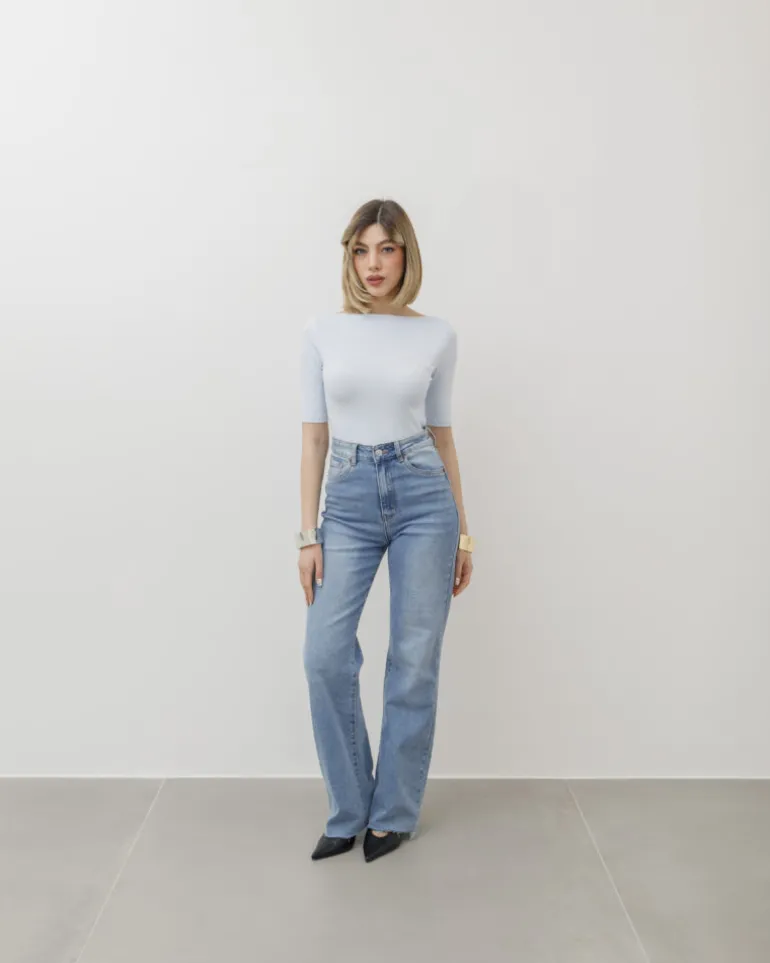 Maglia con scollo e manica midi – 8159