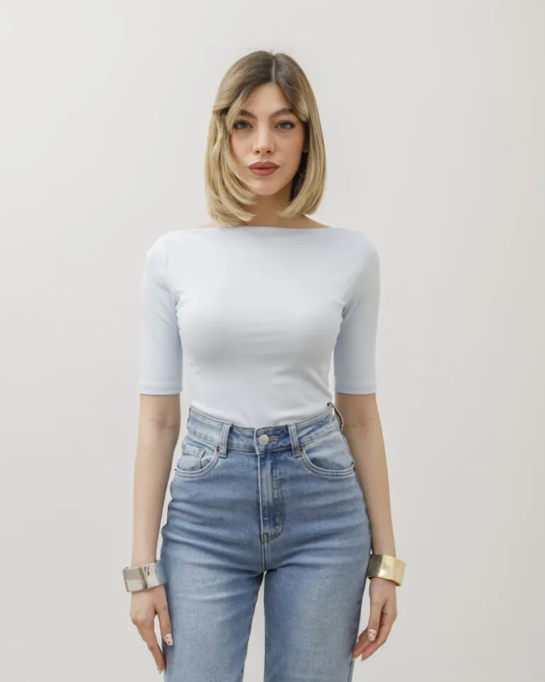 Maglia con scollo e manica midi – 8159