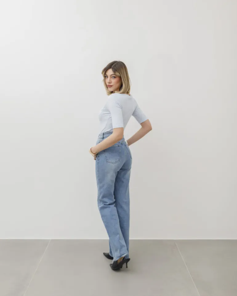 Maglia con scollo e manica midi – 8159