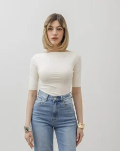 Maglia con scollo e manica midi – 8159